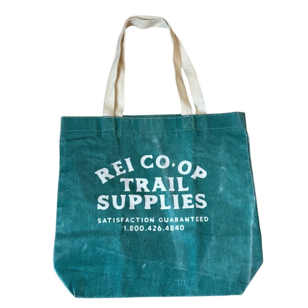 REI Co-op Trail Supplies Tote Bag Unisex Green Canvas Vintage Style SIZE OS